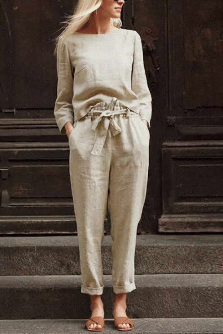 Cotton Blend Monochrome 2 Piece Set