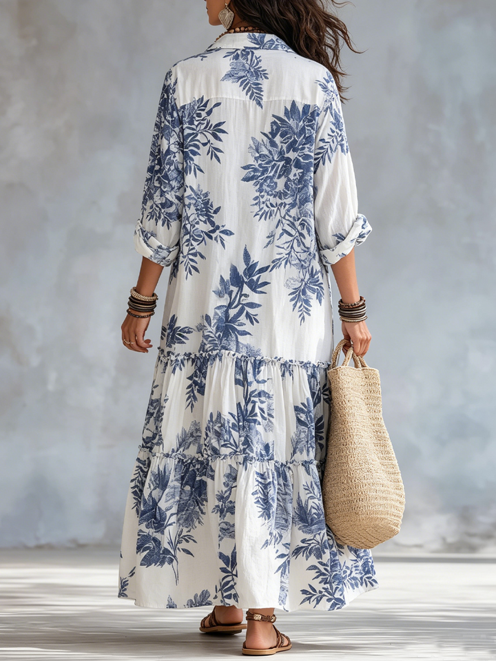 Dahlia™ | Bohemian Blue Floral Dress