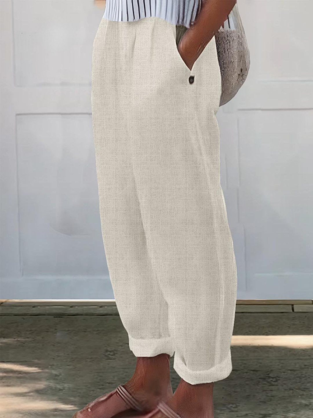 Casual Loose Fit Wide Leg Pants