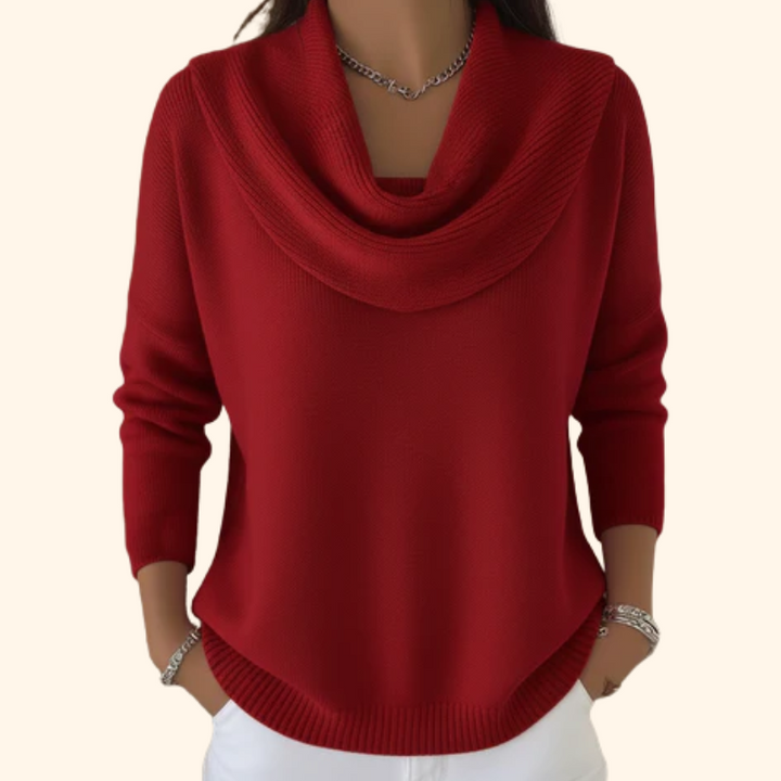 Eliza | Draped Collar Sweater