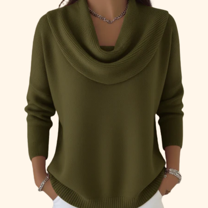 Eliza | Draped Collar Sweater
