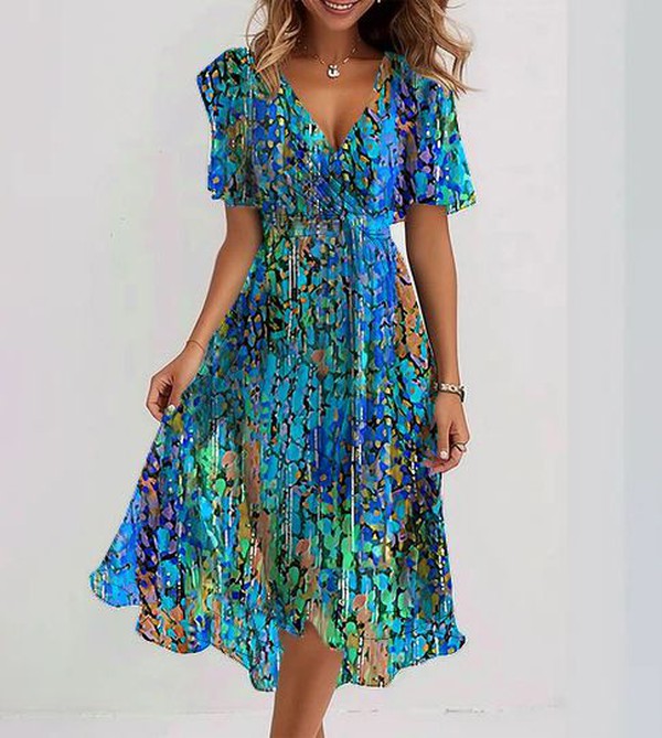 Women’s Chic Blue Midi Dress
