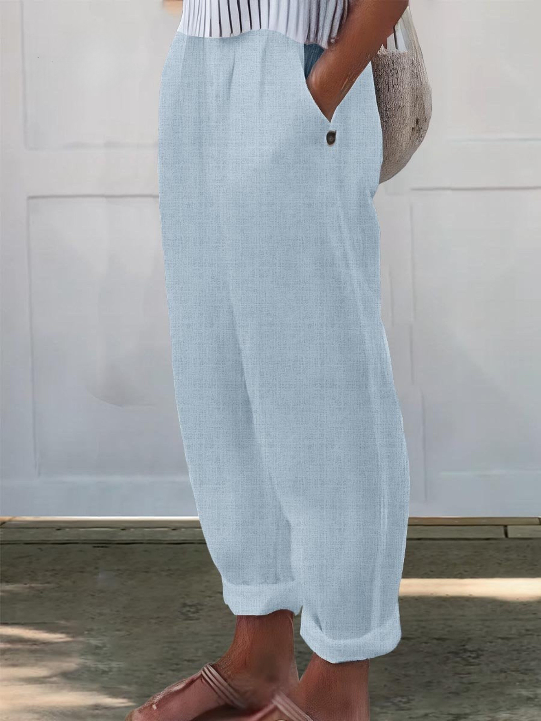 Casual Loose Fit Wide Leg Pants