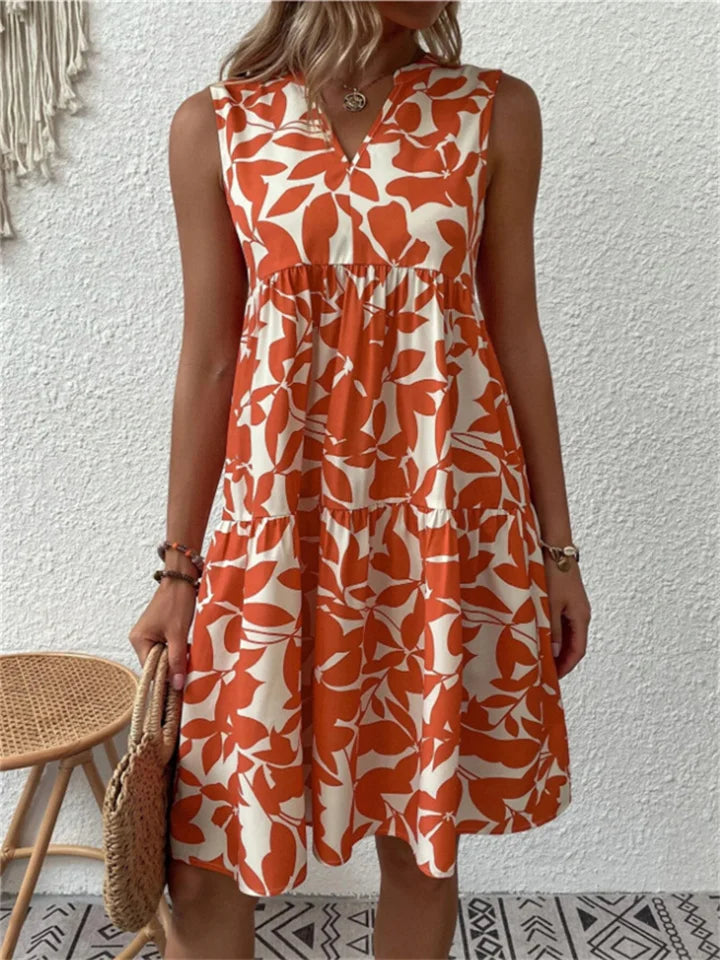 Lisa - Flowy Floral Print Midi Dress