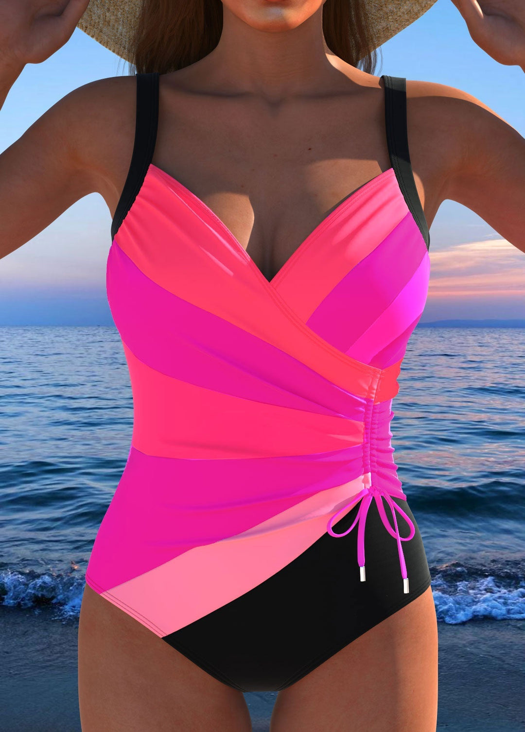 Colorful Print One Piece Swimsuit