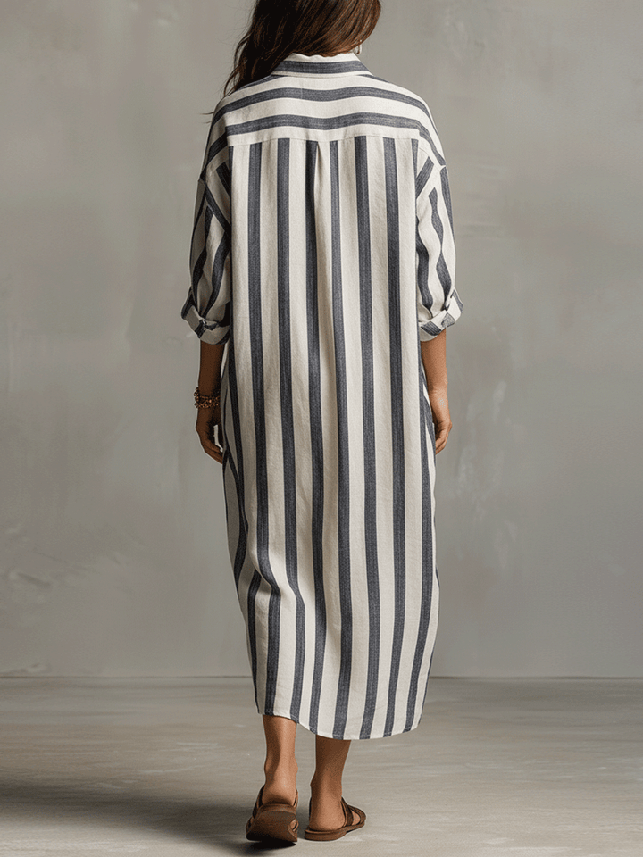 Casual Striped Bohemian Style Maxi Dress