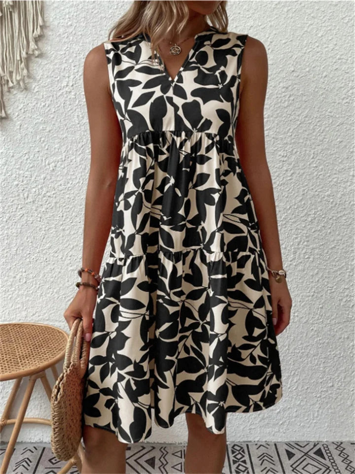Lisa - Flowy Floral Print Midi Dress
