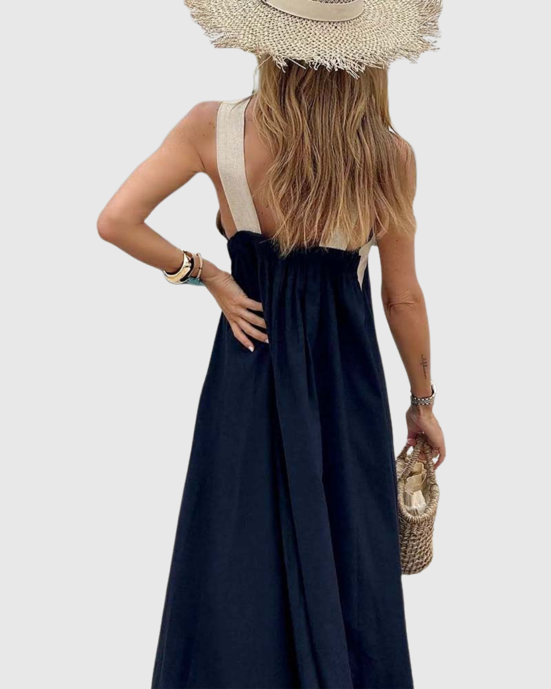 Summer Halter Dress with Crossed Neckline