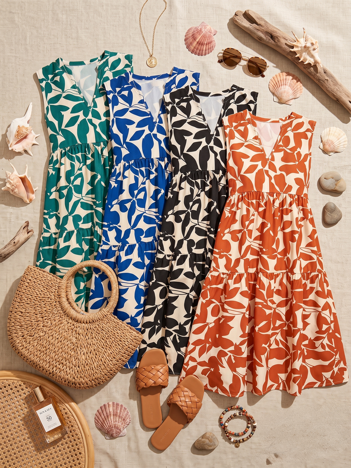 Lisa - Flowy Floral Print Midi Dress