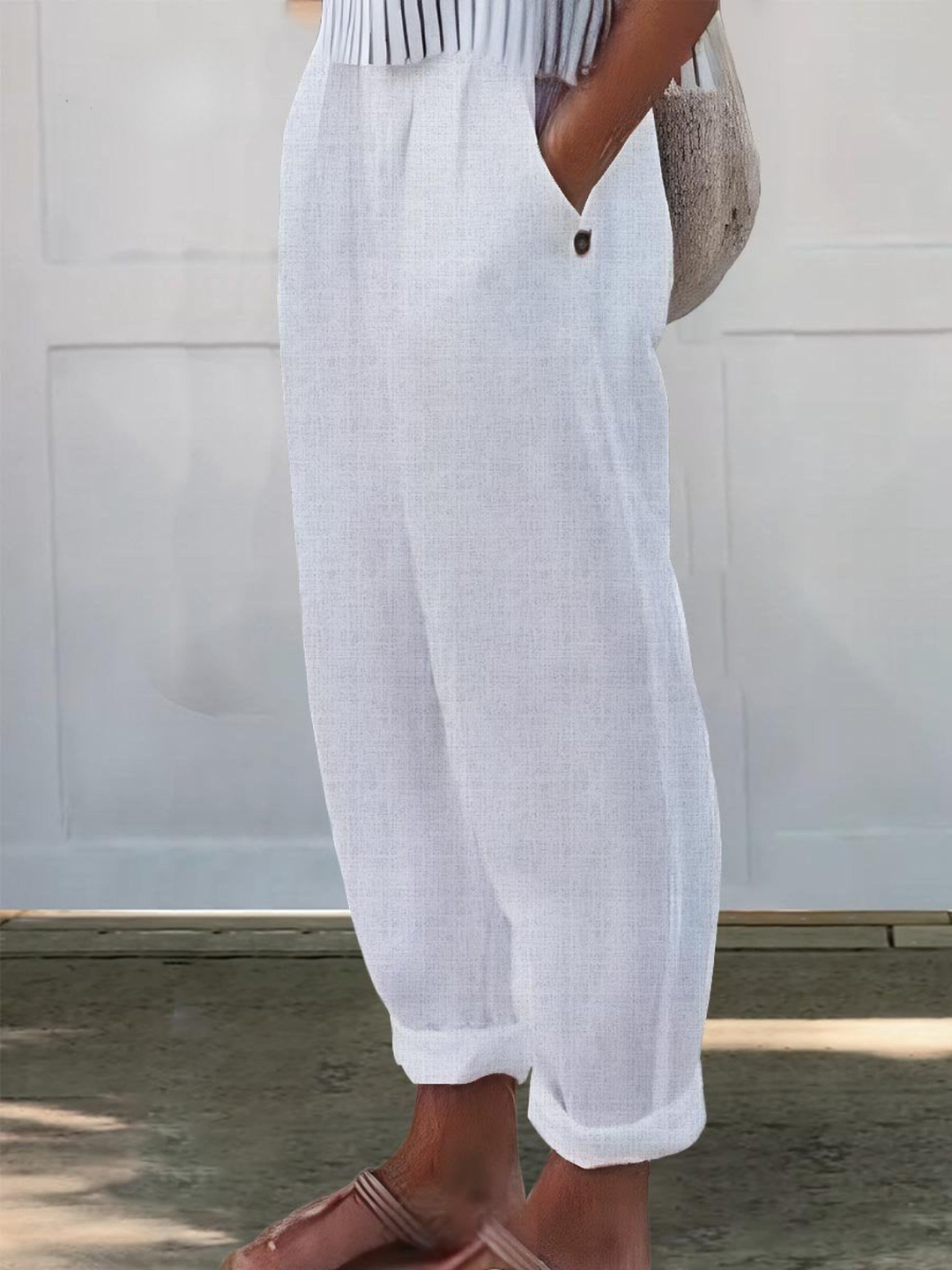 Casual Loose Fit Wide Leg Pants