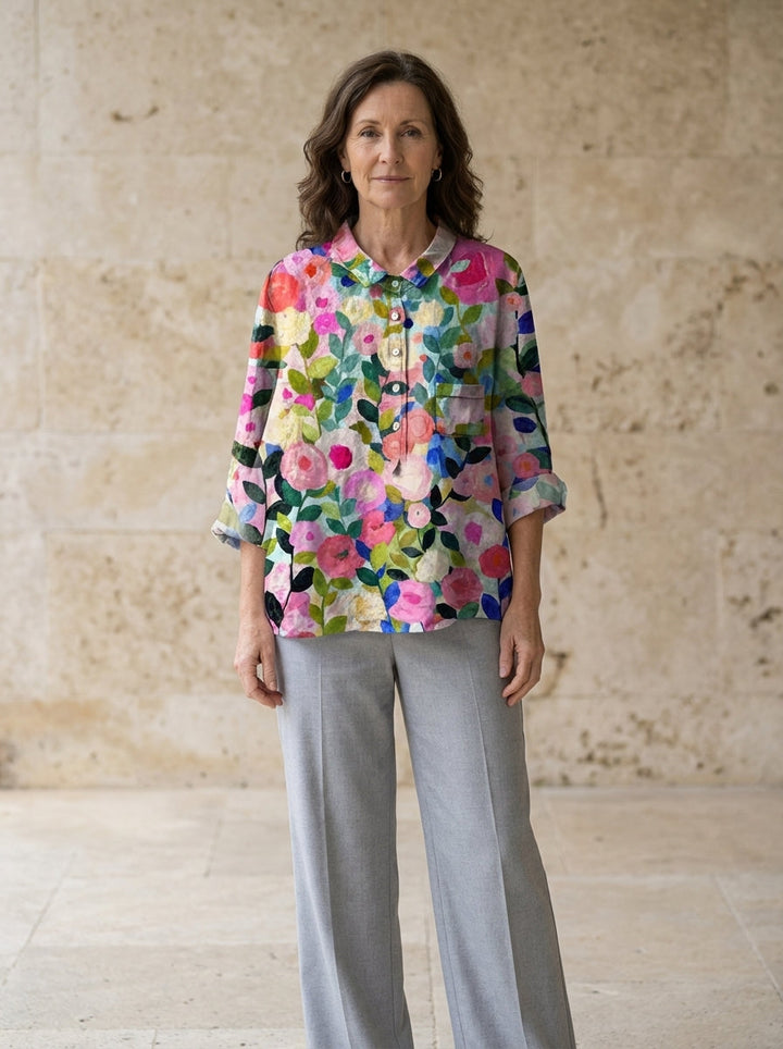 Garden Floral Print Blouse
