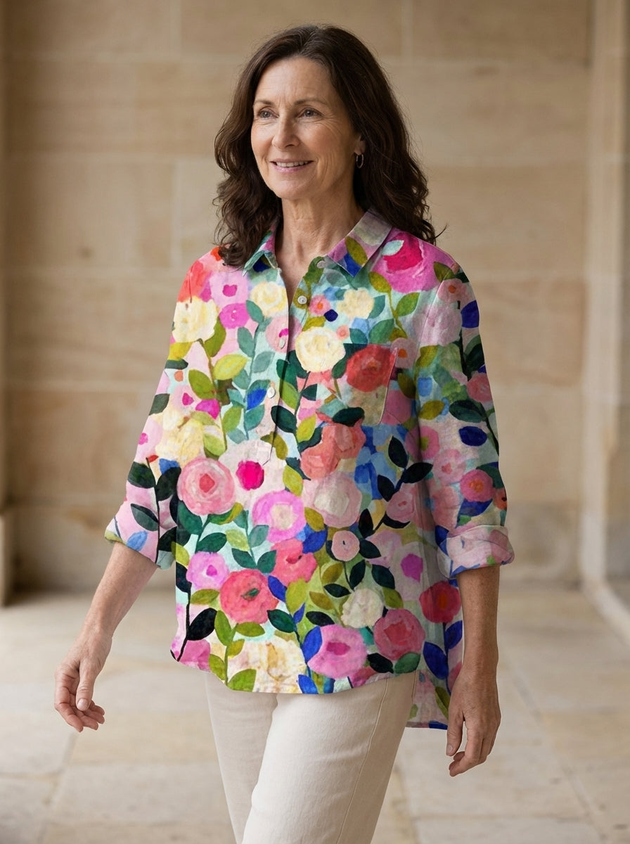 Garden Floral Print Blouse