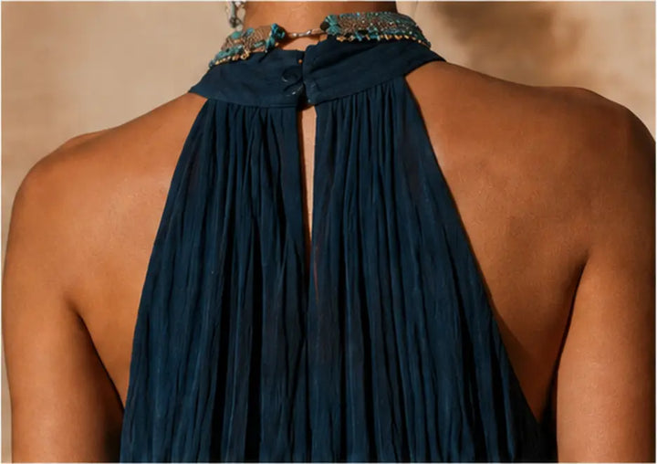 Nikki- Halter V-Neck Ombre Maxi Dress