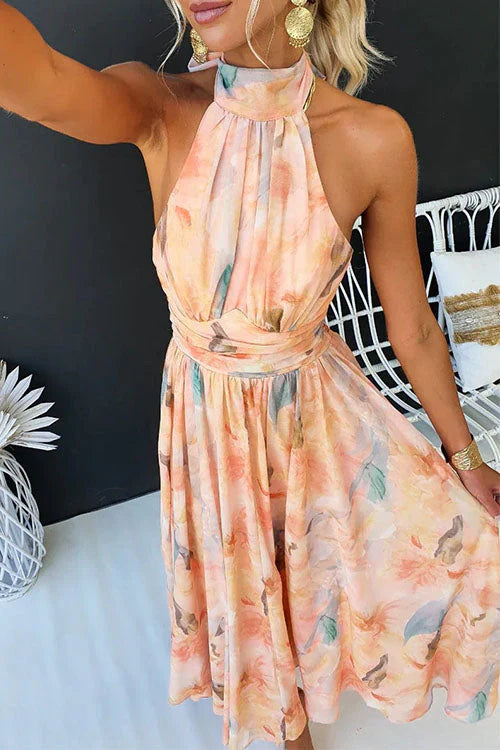 Amelia | Floral Halter Maxi Dress